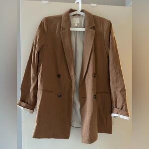 H&M Camel Double-Breasted Blazer